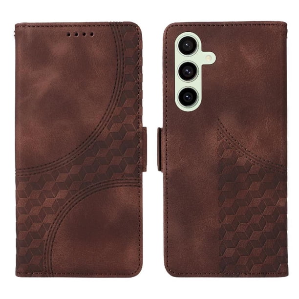 Carcasa FOXDOCK Samsung Galaxy S24 FE de cuero PU, diseño acolchado clásico, protección contra caídas y rayones