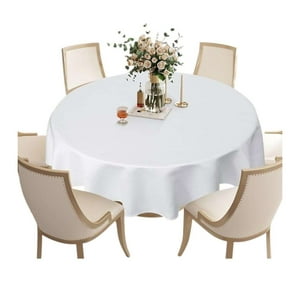 Oem - Mantel De Hule Plastico Mesa Redondo Color 140Cm Blanco