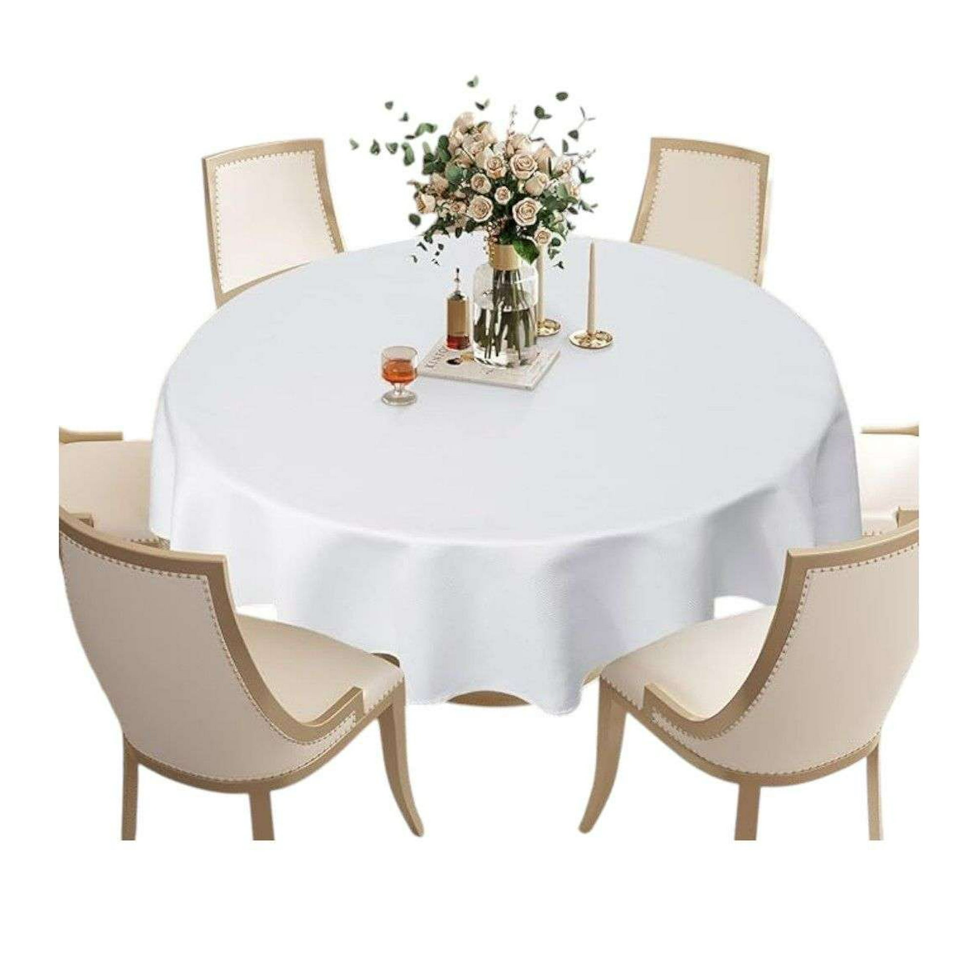 Oem - Mantel De Hule Plastico Mesa Redondo Color 140cm Blanco