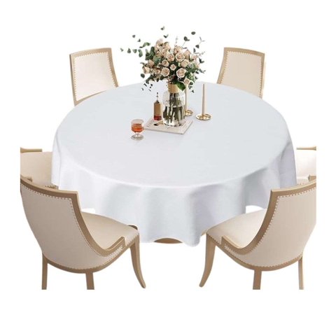 Oem - Mantel De Hule Plastico Mesa Redondo Color 140Cm Blanco