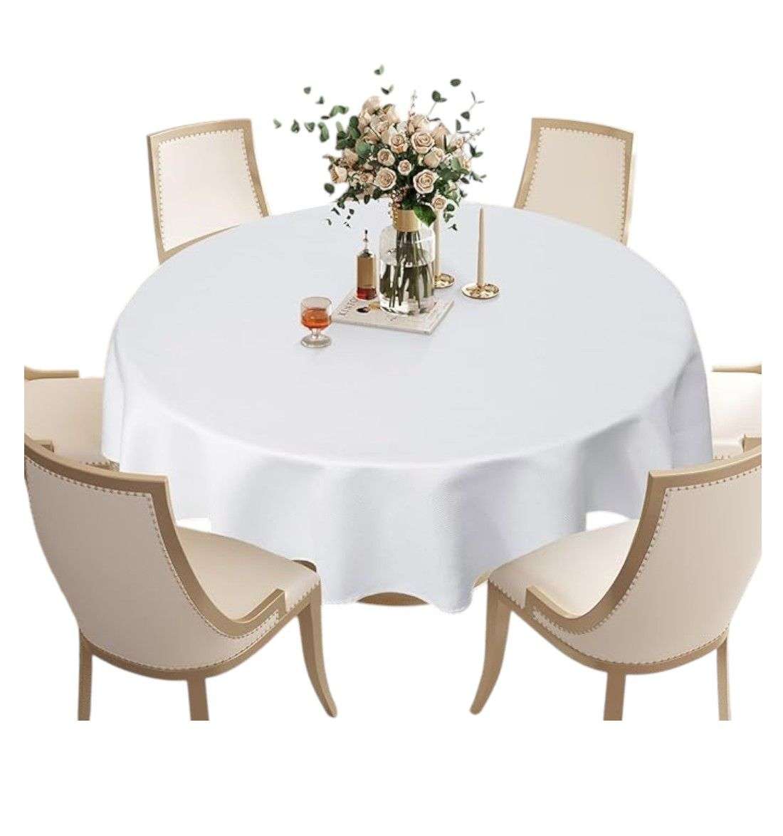 Oem - Mantel De Hule Plastico Mesa Redondo Color 140Cm Blanco