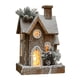 thumbnail image 2 of Estatua De Casa De Nieve Navideña Con Luz, Artesanía Creativa Para Estantería Navideña, Hogar, Marrón, 2 of 5
