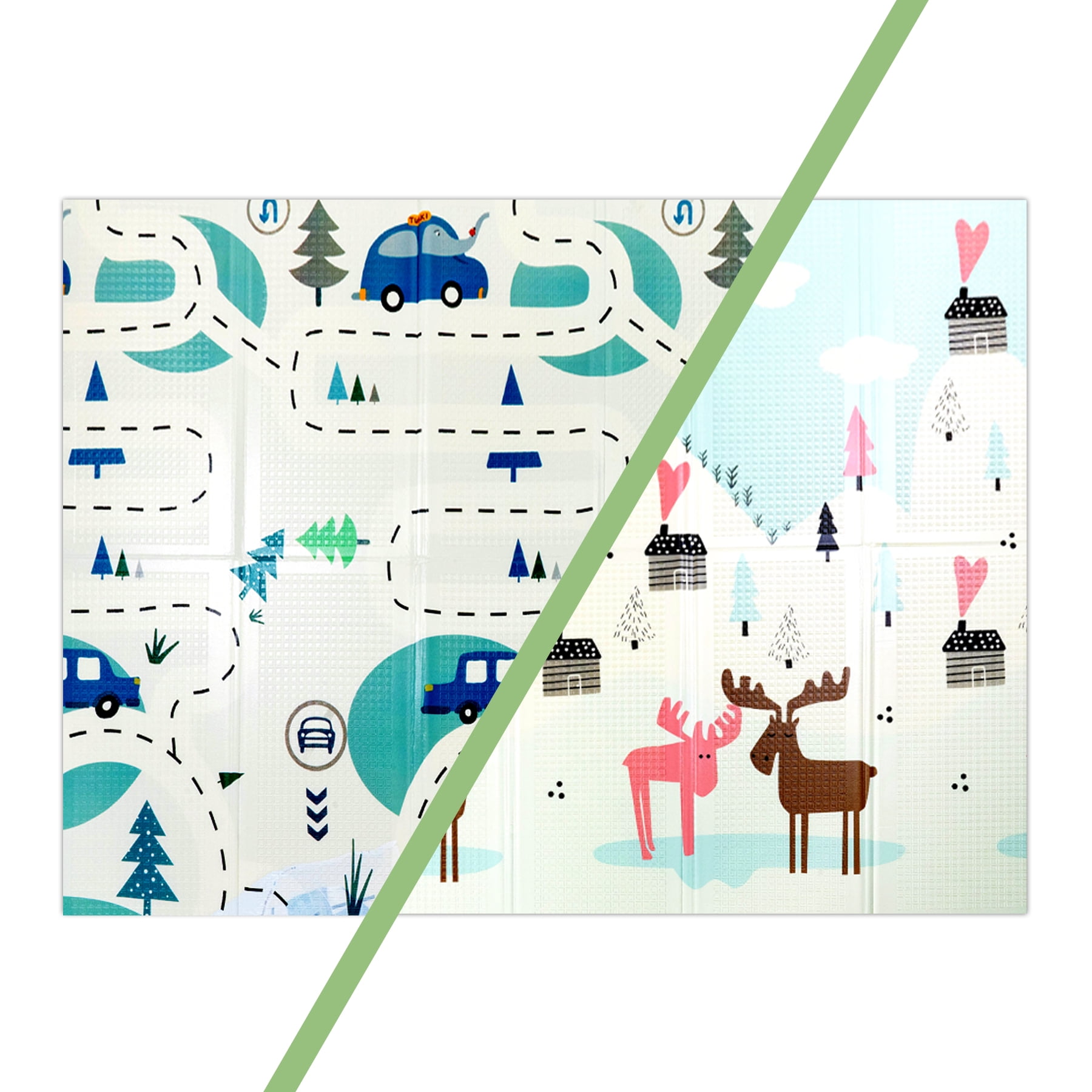 Bebesit - Alfombra Antigolpe Plegable Extra Grueso Premium Auto Montaña