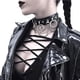 thumbnail image 2 of Gargantilla ajustable Punk4 Joker con cadena multicapa de cuero sintético para chica, joyería para fiestas y festivales (negro y plateado), 2 of 7