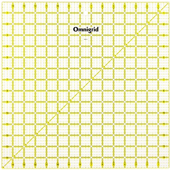 Regla Omnigrid 38 cm Cuadrado de Quilting 15" x 15"