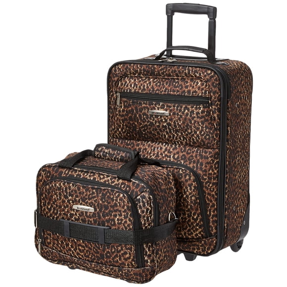 Juego de equipaje Rockland Fashion Softside Upright Leopard de 2 piezas