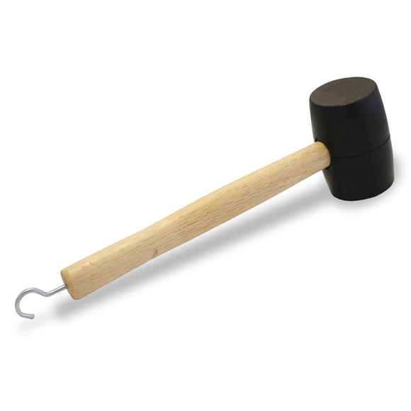 Mazo de goma Coghlan's con mango de madera y gancho para camping