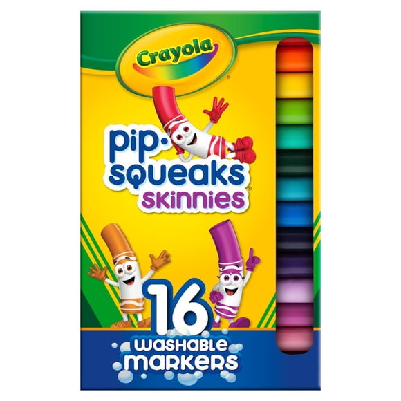 Marcadores Crayola Pip Squeaks Skinnies Lavables, 16 Unidades