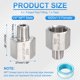 thumbnail image 2 of Uxcell 2Pcs 304 Acero Inoxidable Forjado Accesorio de Tubería, Adaptador de Rosca Hembra M20x1.5 a 1/4" NPT, Adaptador de Tubería Hexagonal para Conexión de Línea de Manguera, Plata, 2 of 6