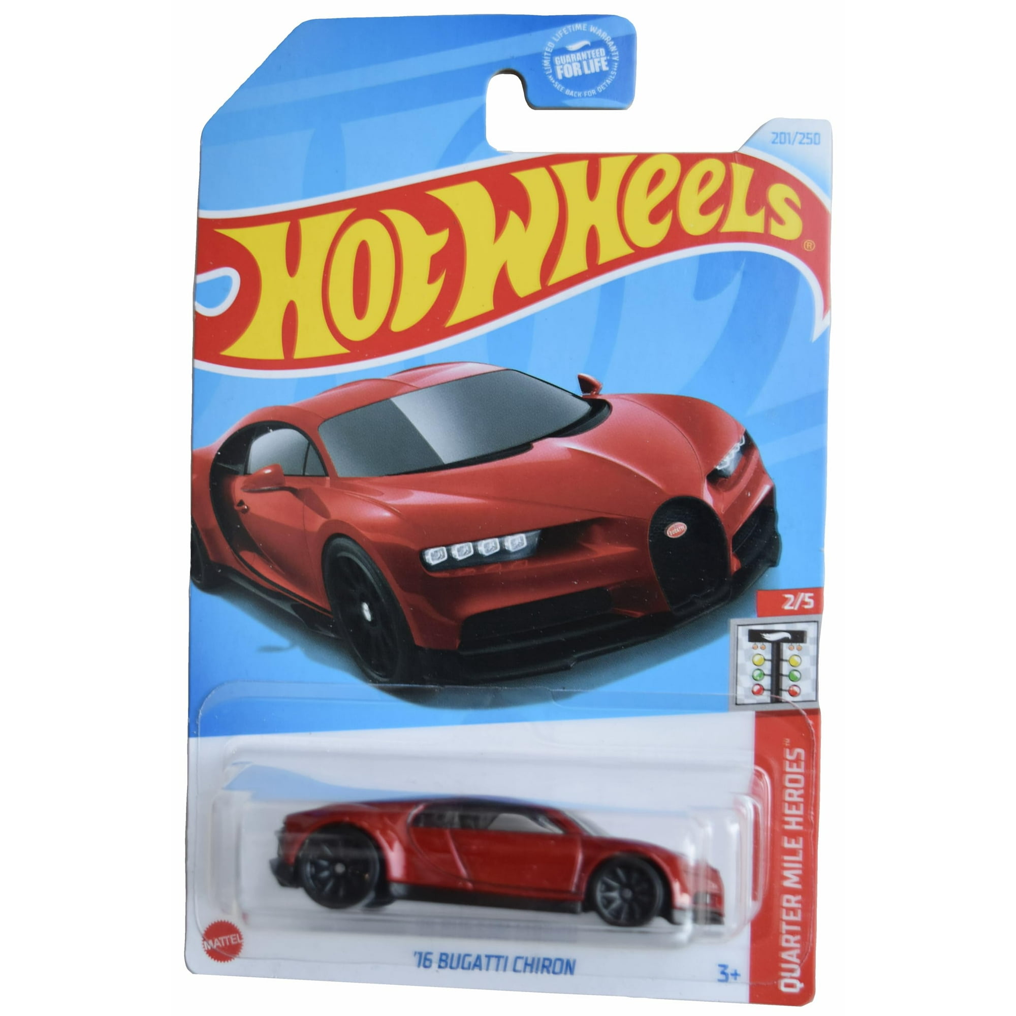 Auto Fundido A Presión Hot Wheels '16 Bugatti Chiron Quarter Mile Red