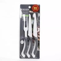 Genérico - Pack X 3 Set Parrillero 2 Cuchillos Y Tenedor 25 Cm