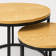 thumbnail image 2 of Mesa De Centro Duo Redonda Madera Brillante Estilo Moderno, 2 of 7