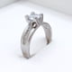 thumbnail image 2 of Anillo de Compromiso, Solitario con detalles en Circonitas Pavé, Talla 8, Plata 925, 2 of 6