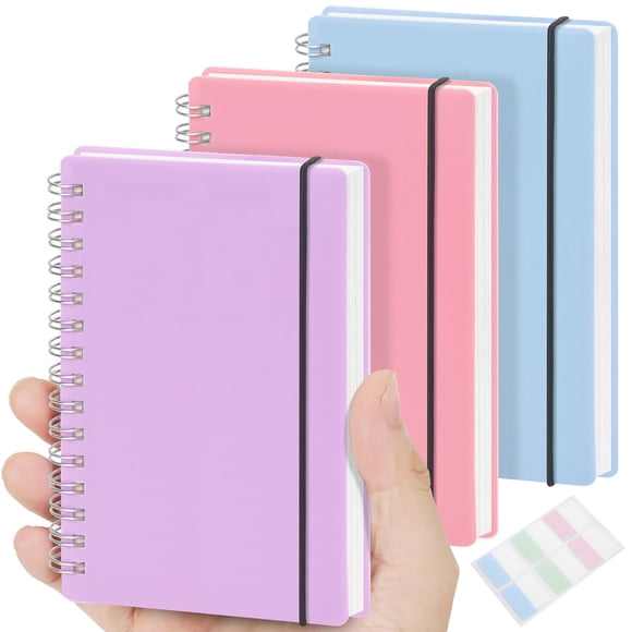 Cuaderno de espiral mini MSTONAL 3.5 × 5.5 pulgadas (8,9 × 14,0 cm) pack de 3, rayado universitario