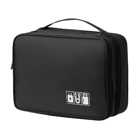 Power Bank Case Holder Bolsa De Almacenamiento De Auriculares Portátil Para Oficina, Viaje, Hogar, Negro