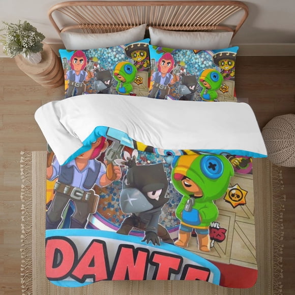 brawl stars Soft 3D Printed Duvet Cover Bedding Set with Comforter Cover 3 Piece Set