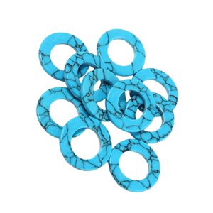 Magideal - 10X Sueltas Para La Fabricación , Cabujones De Parte Posterior Plana De Turquesa Sintética, Artesanales Diy Pendiente Pu , Azul