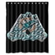 thumbnail image 1 of Cortina de ducha de los Miami Dolphins, juego de cortina de baño con ganchos, tamaño 60 x 72 pulgadas, 1 of 3