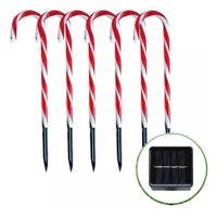 Genérico - Set De 6 Bastones De Caramelo Led Solares Para Jardín - 62Cm