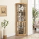 thumbnail image 3 of Corner Lighted Curio Cabinet Corner Glass Cabinet Lighted Curio Cabinet Corner Display Case for Living Room, Curio Cabinet, Antique collection, Wine,Bar Glass Storage Light Included,Light oak, 3 of 3