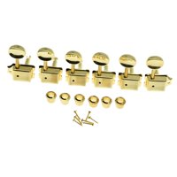 Magideal - 6 Clavijas De Afinación De Guitarra Vintage De Eje Dividido, Clavijas De Afinación Semicerradas Para Guitarra, Piezas De Repuesto Profesionales, Fácil Dorado