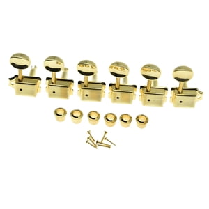 Magideal - 6 Clavijas De Afinación De Guitarra Vintage De Eje Dividido, Clavijas De Afinación Semicerradas Para Guitarra, Piezas De Repuesto Profesionales, Fácil Dorado