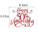 thumbnail image 4 of Decoración para tartas Qertesl con purpurina para celebrar el 50 aniversario, color rojo, 4 of 8