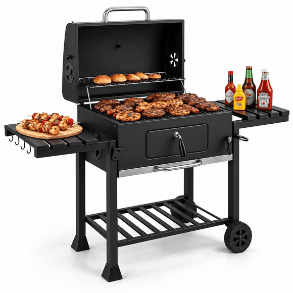 Parrilla Portatil Carbon Parrillera Asador Grill Aireador Negro