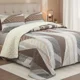 thumbnail image 1 of Cubrecama Quilt Sherpa 1.5 Plazas Cafe Con Ralla Café Rayas, 1 of 3