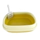 thumbnail image 1 of Bandeja de arena para gatos con tapa abierta con pala, arena para gatos grande, valla extraíble, resistente, bandeja de arena para gatos para mascotas amarillo, 1 of 5