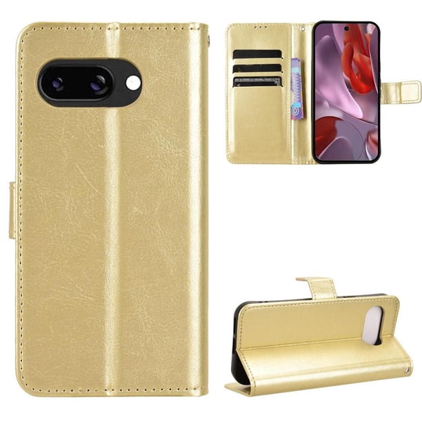 Funda tipo libro para Google Pixel 9A 5G, cartera todo‑en‑uno, funda multifuncional con tarjetero y correa de muñeca desmontable
