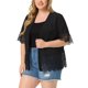 thumbnail image 4 of Agnes Orinda Talla Grande para Mujer Día de la Madre Cubierta Panel de Encaje Verano Vacaciones Bohemio Cárdigans 4X Negro, 4 of 5