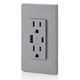 thumbnail image 4 of Cargador de pared USB Leviton tipo A y tipo C T5633-GY gris, 4 of 4