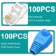 thumbnail image 2 of Paquete de 100 conectores RJ45 de paso Cat 6 Brileine, 2 of 7