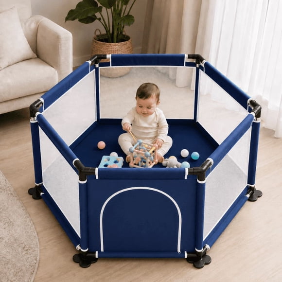 Corral Bebes Infantil Hexagonal Seguridad Niños Plegable