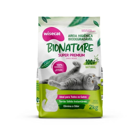 Arena Sanitaria Bionature Grano Medio para Gatos 2 kg