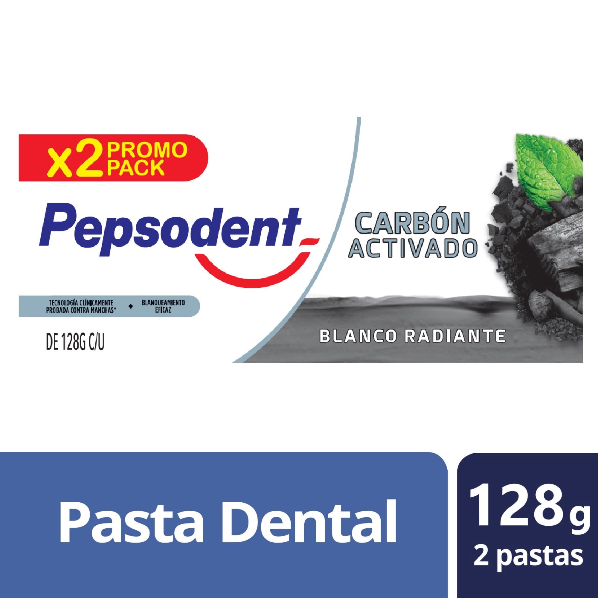 Pasta Dental Pepsodent Carbón Activado Pack 2 Un