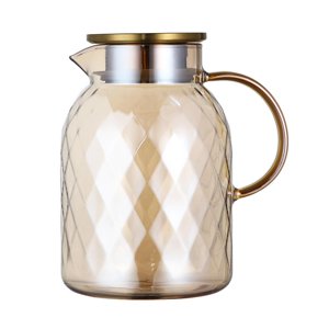 Magideal - Jarra De Vidrio, Jarra De Agua Con Tapa, Jarra Para Frigorífico, Tapa De Acero Inoxidable 304, Tapa Hermética, Jarra De Vidrio Para Bebidas Frías Y 1.8L