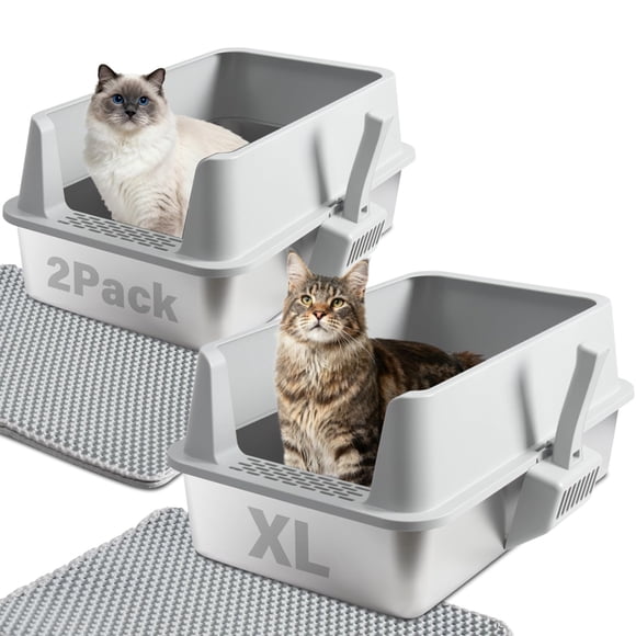 Caja de Arena para Gatos TATAANTY 2 Pack XL Acero Inoxidable