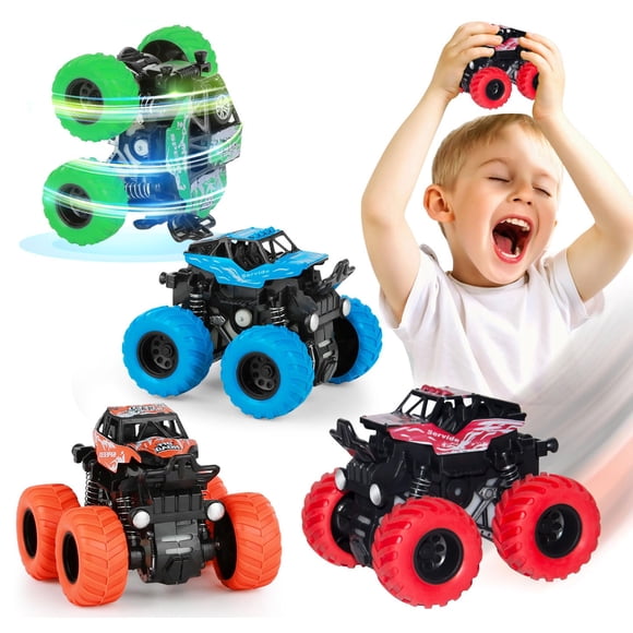 Juguete Monster Truck Para Niños De 4 A 7 Años Friction Paquete De 4