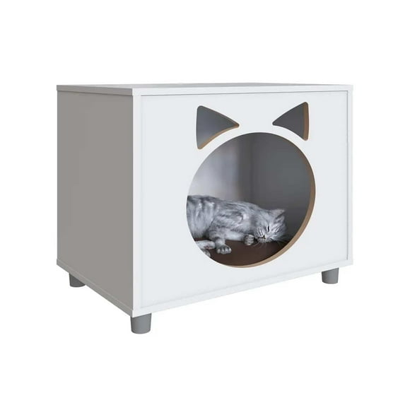 Velador Pet Blanca Para Gato Con Almohada