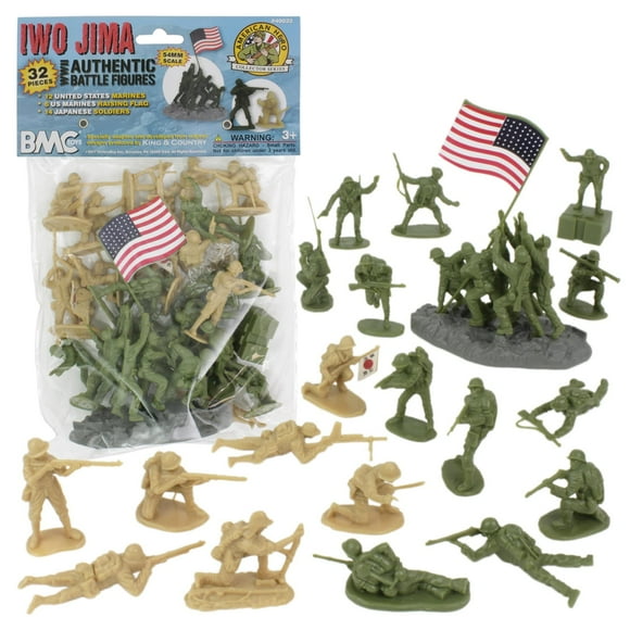 Plastic Army BMC Iwo Jima 32 para hombre de la Segunda Guerra Mundial, estadounidense y japonés