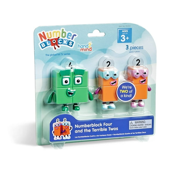 Set de figuras de acción hand2mind Numberblock Four con Terrible Twos