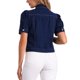 thumbnail image 3 of INSPIRE CHIC Chaqueta de Mezclilla para Mujer de Regreso a Clases con Mangas Cortas Abullonadas y Cuello Vuelto Chaqueta de Jean Negro Azul S, 3 of 6