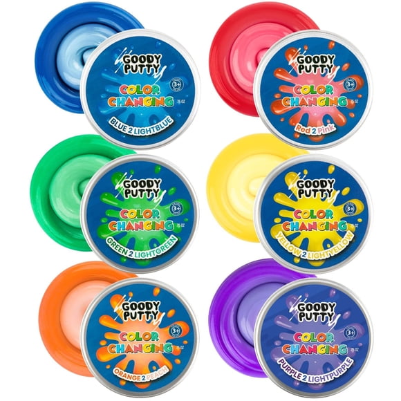 Masilla Fidget Toy Goody que cambia de color para niños, con juego de 6