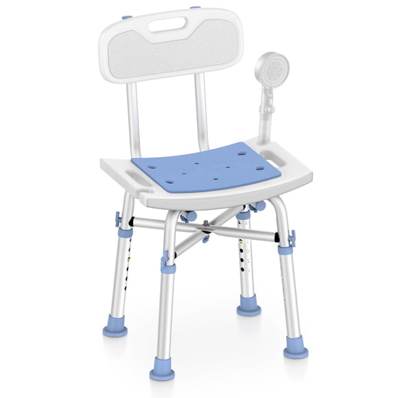 Silla de ducha DELOG Heavy Duty con respaldo de 227 kg, altura ajustable