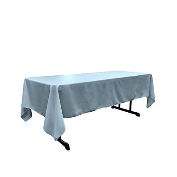 Mantel LA Linen, popelina de poliéster, rectangular, 152 x 320 cm, azul