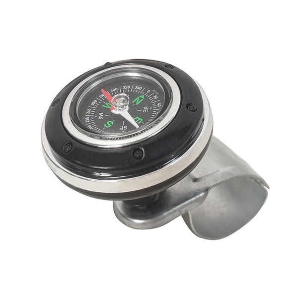 Perilla Giratoria para Volante Automóvil Bola Giratoria con Brújula Asistente de Giro Antideslizante Mango de Apoyo Universal Material Pp Adecuada Negro