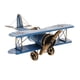 thumbnail image 3 of Modelo De Avión De Metal Retro Biplano Avión Militar Decoración Del Hogar Juguete Azul, 3 of 5