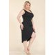 thumbnail image 5 of Saronite Vestido Midi Básico Cruzado sin Mangas con Lazo Frontal, Negro (Talla Grande para Mujer), 5 of 5